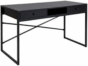 Rašomasis stalas su stalčiais Akord Furniture Factory Elonis, 123 cm x 48 cm, 80.5 cm, juoda sp.