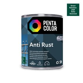 Emailvärv, korrosioonivastane metallkonstruktsioonidele Pentacolor Anti Rust, poolläikiv, 0.9 l, roheline v.