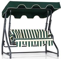 Lauko sūpynės Kalune Design Morus, balta sp./juoda sp./žalia sp., 110 cm x 170 cm x 165 cm