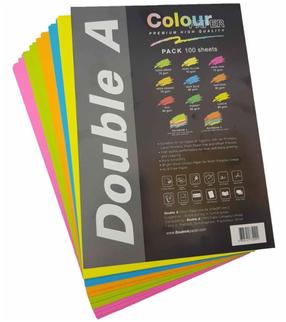 Krāsains papīrs Double A Rainbow 4 Neon, A4, 80 g/m², daudzkrāsaina, 21 cm x 29.7 cm, 100 lapu gab.