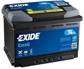 Akumuliatorius Exide Excell EB740, 12 V, 74 Ah, 680 A