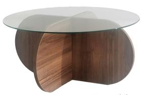 Kavos staliukas Kalune Design Bubble, riešuto sp., 75 cm x 75 cm x 35 cm