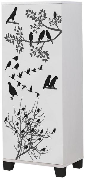 Batų spintelė Kalune Design Filinta Manyas, balta sp./juoda sp., 38 cm x 50 cm x 127 cm