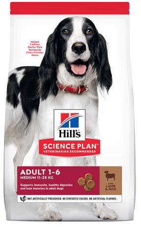 Sausas šunų maistas Hill's Science Plan Canine Adult Medium, ėriena/ryžiai, 14 kg