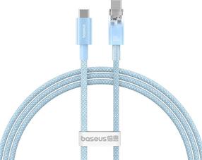 Laidas Baseus Explorer, 2 x USB Type C, 100 cm, žydra sp., 100 W