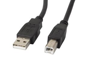 Kabelis Lanberg USB 2.0 to USB B CA-USBA-10CC-0010-BK USB 2.0, USB B male, 1 m, melna krās.
