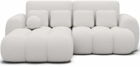 Kampinė sofa - lova Covelion Velvet Paolli 01, balta sp., kairinė, 167 x 260 cm x 105 cm