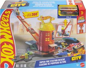 Automobilių trasa Mattel Hot Wheels City Super Fire Station Rescue JHL95, įvairių spalvų