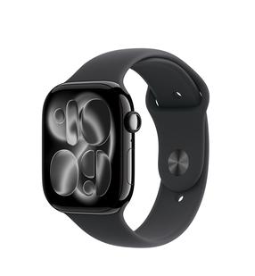 Išmanusis laikrodis Apple Watch Series 11 GPS 46mm MEUX4ET/A jet black aluminium korpusas su black sport dirželiu - M/L