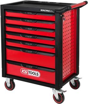 Įrankių dėžė KsTools RACINGline, 45.9 cm x 67.8 cm x 94.5 cm, juoda sp./raudona sp.