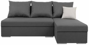 Kampinė sofa - lova Laro, tamsiai pilka sp., 137 x 201 cm x 96 cm