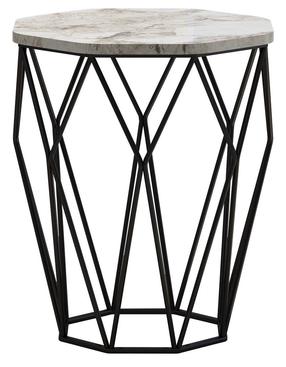Kafijas galdiņš Kalune Design Sofya Marble, balts krās./melns krās./bēša krās., 46 cm x 46 cm x 57 cm