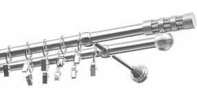 Karnīzes komplekts Olimp Cylinder Krysztal, 250 cm, Ø 19 mm, nerūsējošā tērauda krās.