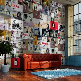 Tapetai Artgeist Banksy - A Collage WSR10M440-P, 1000 cm x 50 cm