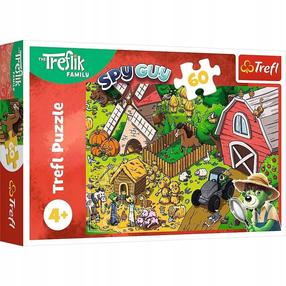 Puzle Trefl Trefliks On The Farm 17402, 22 cm x 33 cm, 60 gab., daudzkrāsaina