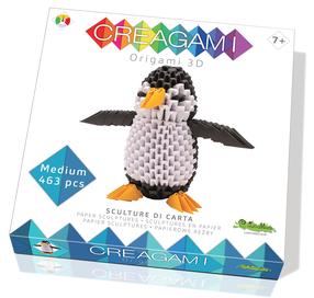 Papīra figūru izgatavošanas komplekts, zirneklis Creagami Origami M, balta krās./melna krās.