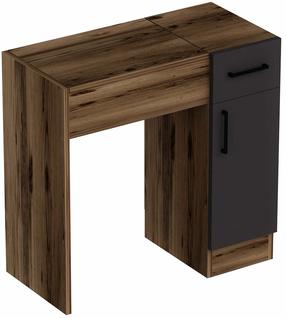 Туалетный столик Kalune Design İnci 550ARN2795, антрацитовый цв./ореховый цв., 108.8 см x 77 см x 37.3 см