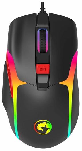 Vadu spēļu pele Marvo M360 RGB *, usb 2.0, melna krās.