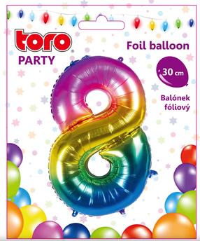 Folijas balons cipars 8, daudzkrāsaina