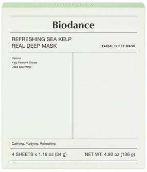 Näomaskide komplekt Biodance Real Deep Refreshing Sea Kelp, 34 g, 4 tk