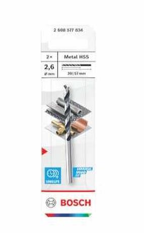 Metallist puur Bosch, metall, hss-g, silindriline, 2.6 mm x 5.7 cm