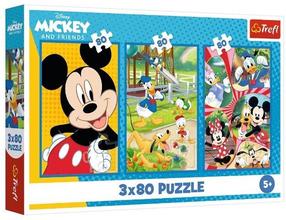 Pusle 3in1 Trefl The Mickey Mouse Team 34887, 27.5 cm x 18 cm, 280 tk, mitmevärviline