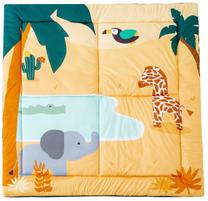 Žaidimų kilimėlis Little Big Friends Jungle, 100 cm x 100 cm, geltona sp. žalia sp.