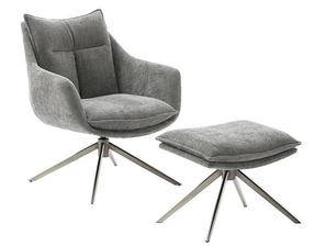 Krėslas su kojų atrama MC Akcent Parker PKLE60AN, pilka sp., 79 cm x 75 cm x 89 cm