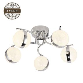 Šviestuvas lubų Domoletti Arctica 19010-5, LED, 4000 °K, 1 x 15 W, skaidri sp. / chromo sp.
