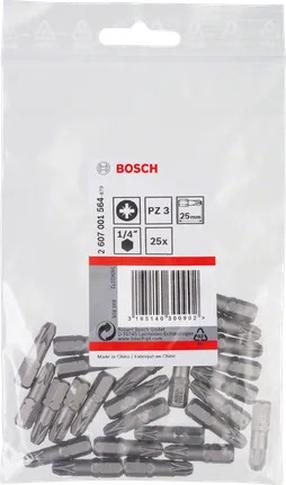 Набор битов для отверток Bosch, PZ3, 25 мм