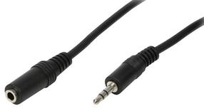 Laidas Logilink 3.5 mm / 3.5mm 3.5 mm male, 3.5mm female, 3 m, juoda sp.
