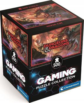 Пазл Clementoni Dungeons & Dragons 35561, 49 см x 36 см, 500 шт., коричневый цв./красный цв./oранжевый цв.