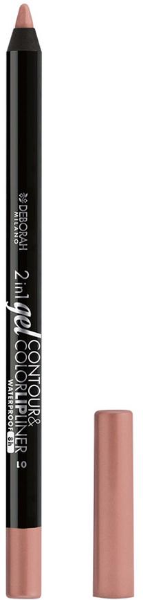 Lūpų pieštukas Deborah Milano 2in1 Gel Contour&Color, 1.3 g, 01 nude rose