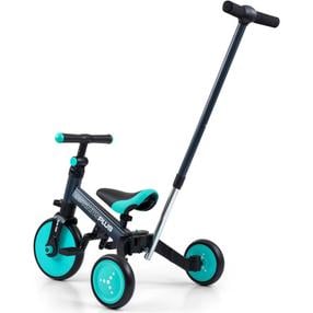 Vaikiškas dviratis, vaikų Milly Mally Optimus Plus 4in1, juoda sp./turkio sp., 8.2"