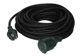 Pikendusjuhe Tarmo, 3 x 1,5 mm², 20 m, IP44, 1 pesa, must v.