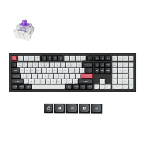 Bezvadu spēļu tastatūra Keychron Q6 HE Wireless Q6H-M1 Gateron Double-Rail Magnetic Nebula, Angļu (US), melna krās.