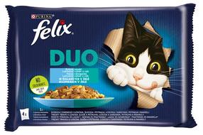 Влажный корм для кошек Felix Fantastic Duo, рыба, 0.085 кг, 4 шт.