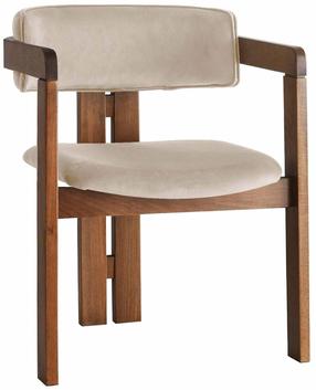 Valgomojo kėdė Kalune Design CO-013, riešuto sp./smėlio sp., 49 cm x 58 cm x 76 cm