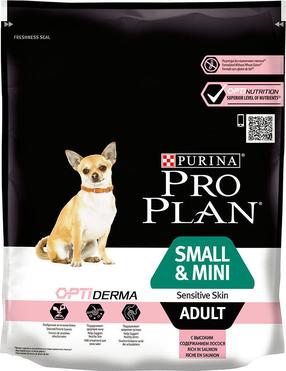 Sausas šunų maistas Purina Pro Plan Small & Mini Adult Sensitive Skin, lašiša, 0.7 kg
