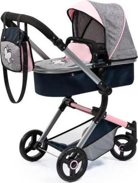 Коляска для кукол Bayer Combi Neo Vario 18427AA, розовый цв./серый цв.