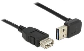 Vads Delock USB 2.0 A male, USB 2.0 A female, 0.5 m, melna krās.