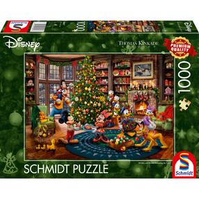 Puzle Schmidt Thomas Kinkade Studios Disney Mickey & Minnie Trimming The Tree 58047, 49.3 cm x 69.3 cm, 1000 gab., daudzkrāsaina