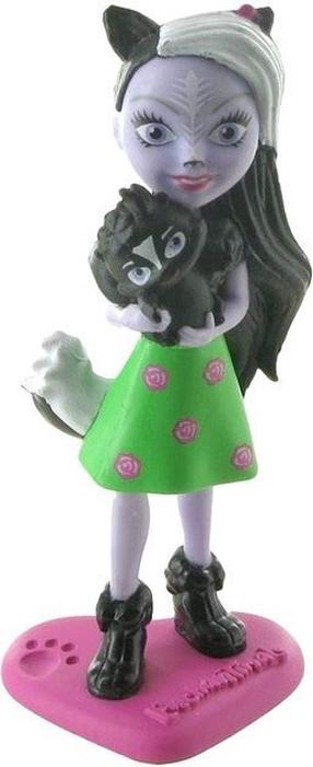 Žaislinė figūrėlė Mattel Enchantimals Sage Skunk & Caper, 9.5 cm, juoda sp./žalia sp./rožinė sp.