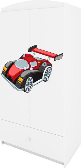 Vaikiška spinta Kocot Kids Babydreams Racing Car, balta sp., 90 cm x 52 cm x 175.5 cm