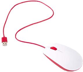 Juhtmega arvutihiir Raspberry Pi RB-Maus01W, valge v./punane v.