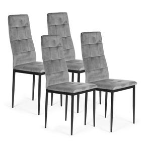 Kėdžių rinkinys ModernHome F261-3KD, matinė, pilka sp., 40 cm x 40 cm x 98 cm, 4 vnt.