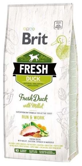 Sausas šunų maistas Brit Fresh Duck With Millet Run & Work, antiena, 2.5 kg