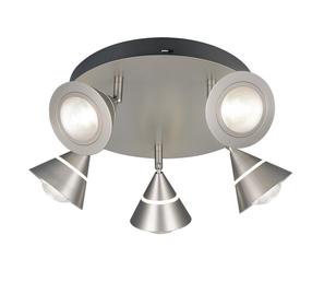 Šviestuvas lubų Trio Romeo 637010507, LED, 2300 - 4000 °K, 5 x 7 W, nikelio sp. / nikelio sp.