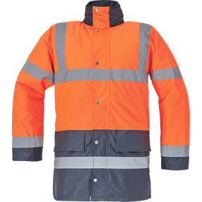 Darbinis švarkas vyrams Cerva Sefton HV, mėlyna sp./oranžinė sp., XXXXL dydis