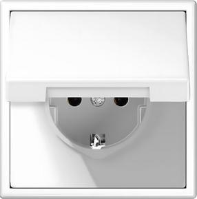 Kištukinis lizdas Liregus Modern IKL16-208-01.M/WM, su įžeminimu, IP44, balta matinė sp.